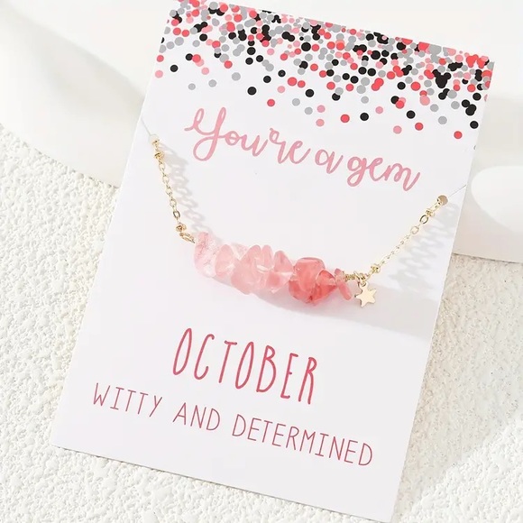 Natural Stone Chips Birthstone Necklace - Picture 11 of 13